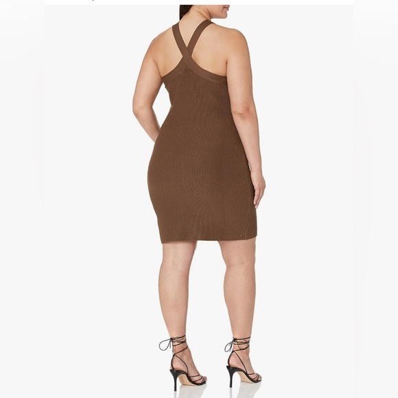 Brown One Shoulder Sheath Cocktail Dress - Picture 6 of 13